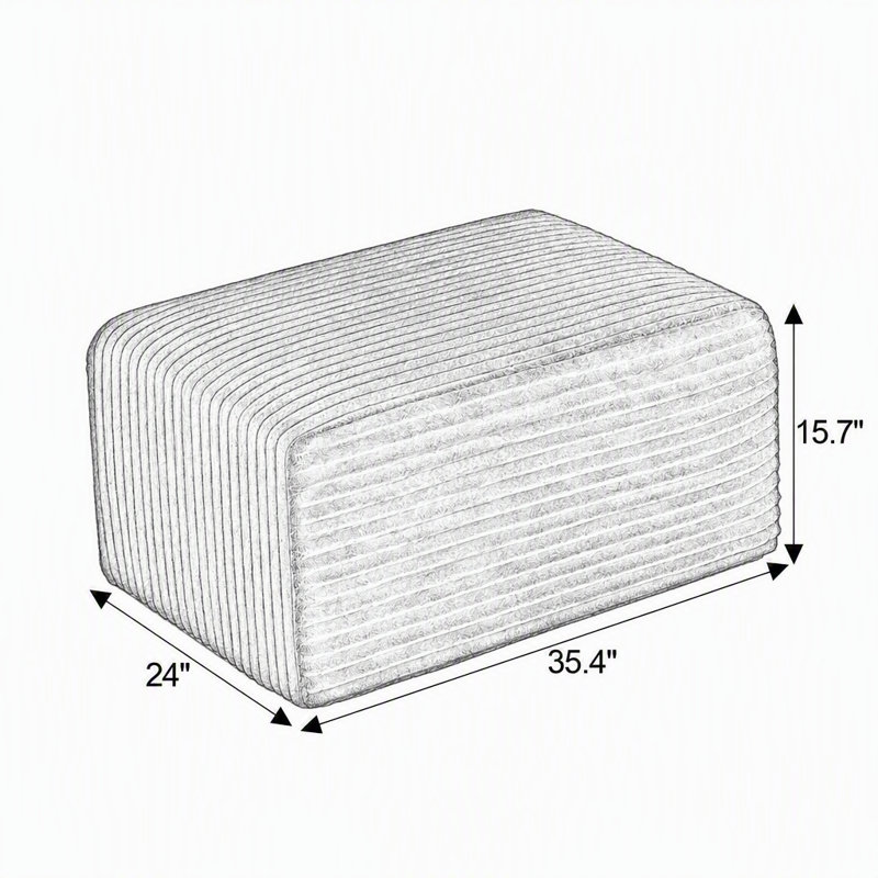 Canapé modulaire en L avec repose-pieds, Chameau