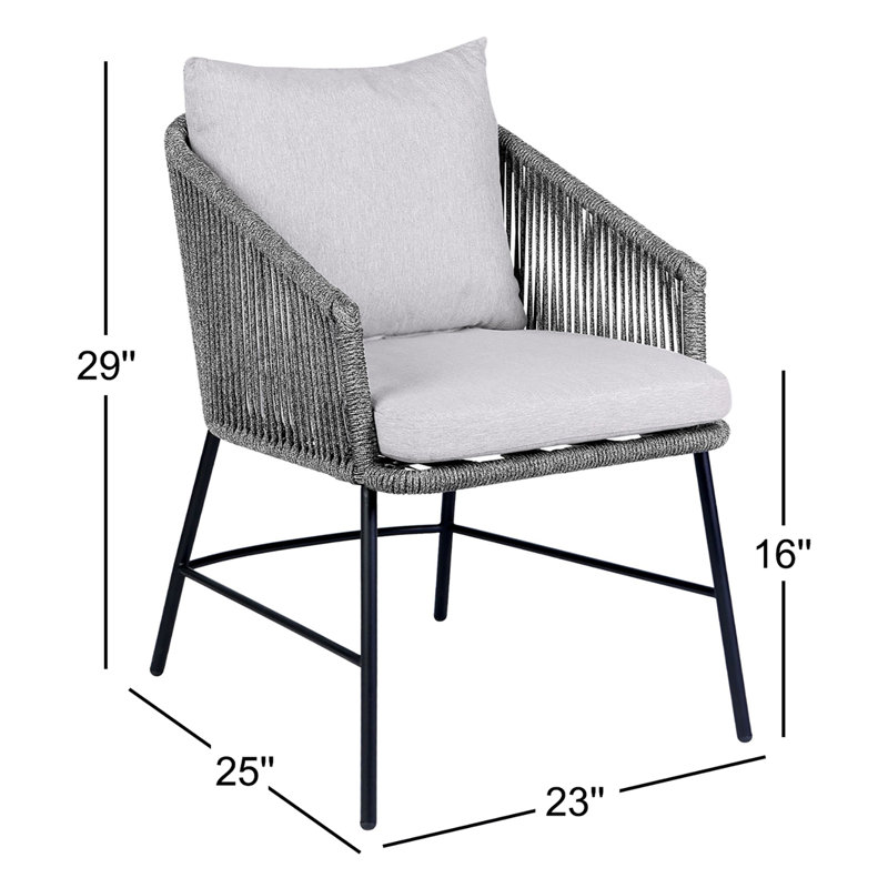 Brysa Premium All-Weather Wicker Outdoor Dining Armchair with Cushion