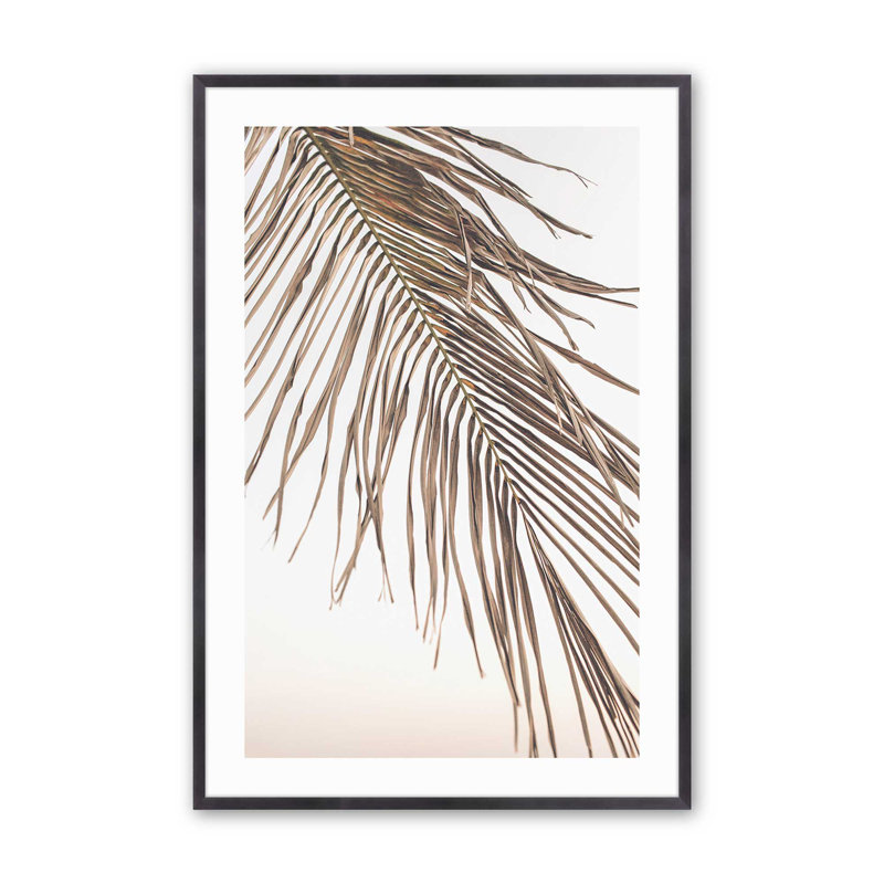 Imprimé sérénité à feuilles de palmier, Cadre en zinc patiné, H 15,25 po x l 12,25 po x P 1,25 po