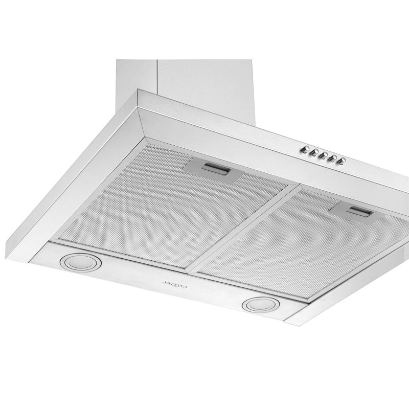 Ancona 24" Stainless Steel 440 CFM Convertible Wall Range Hood with Mesh Filter, Stainless Steel