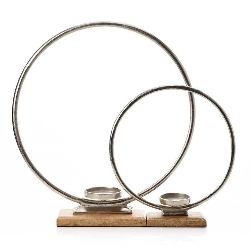 2 Piece Metal Tabletop Candlestick Set