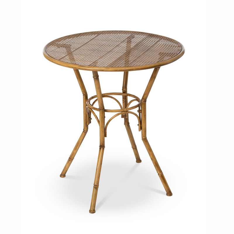 Roanoke Gray Metal Bistro Table for Porch or Sunroom