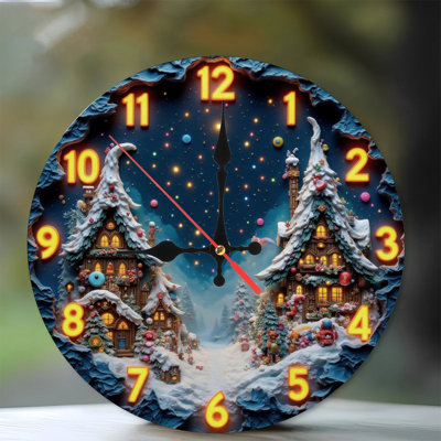 Numéros-1-12-Hiver-Village-Horloge