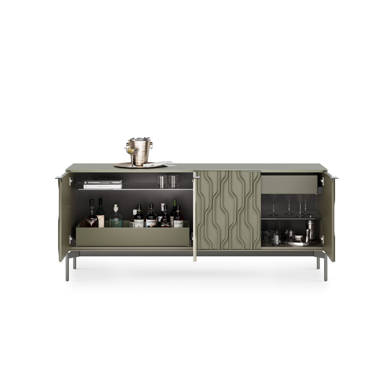 Mesa 79.5'' W Sideboard, Moss/Brushed Carbon