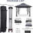12 Ft. W x 12 Ft. D Metal Patio Gazebo, Metal Frame Canopy with Double Roof, Outdoor Canopy Tent with Portable Carrying Bag, Party Tent for Garden-112380088