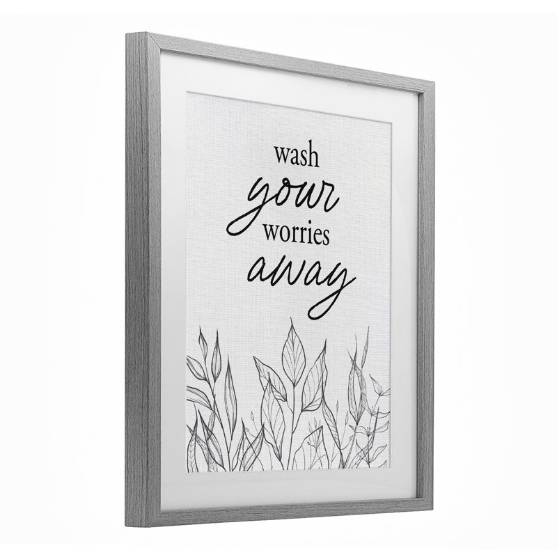 Wash Your Worries Away, Cadre de ferme gris, H 21 po x l 17 po