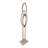 Albrechtice Tall Wood Geometric Floor Sculpture Statue with Travertine Base - Modern Decorative Object For Home Decor Figurine - Abstract Decorations For Living Room Decor - 74", White