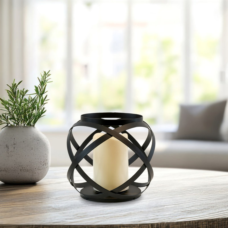 6.5'' H Metal Tabletop Lantern with Candle Included
