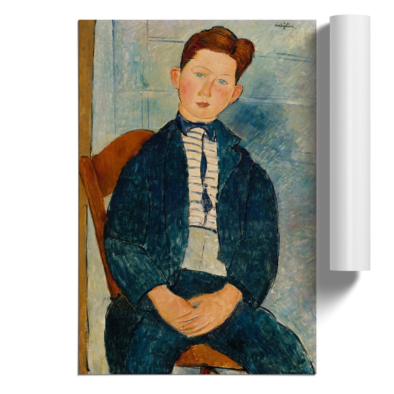Boy in a Striped Sweater by Amedeo Modigliani - Frameless Print, 42cm H x 30cm W x 0.1cm D