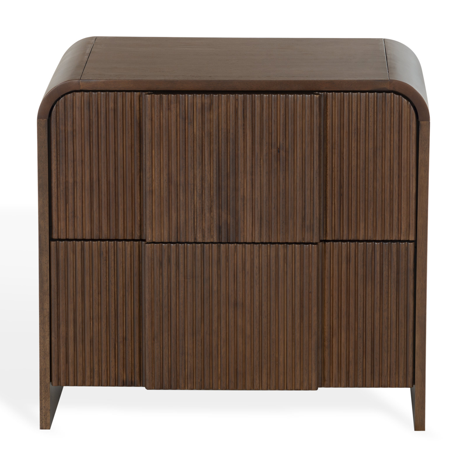 Vitale Reeded Wood 26" Nightstand, Walnut
