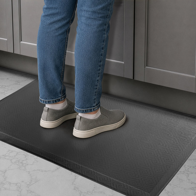 Tapis de cuisine antidérapant Allure Diamond, Noir