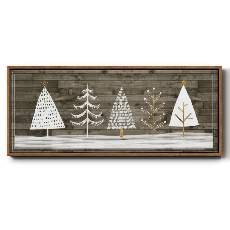 Wooded White Christmas Collection - Toile avec cadre en D, H 8 po x l 20 po