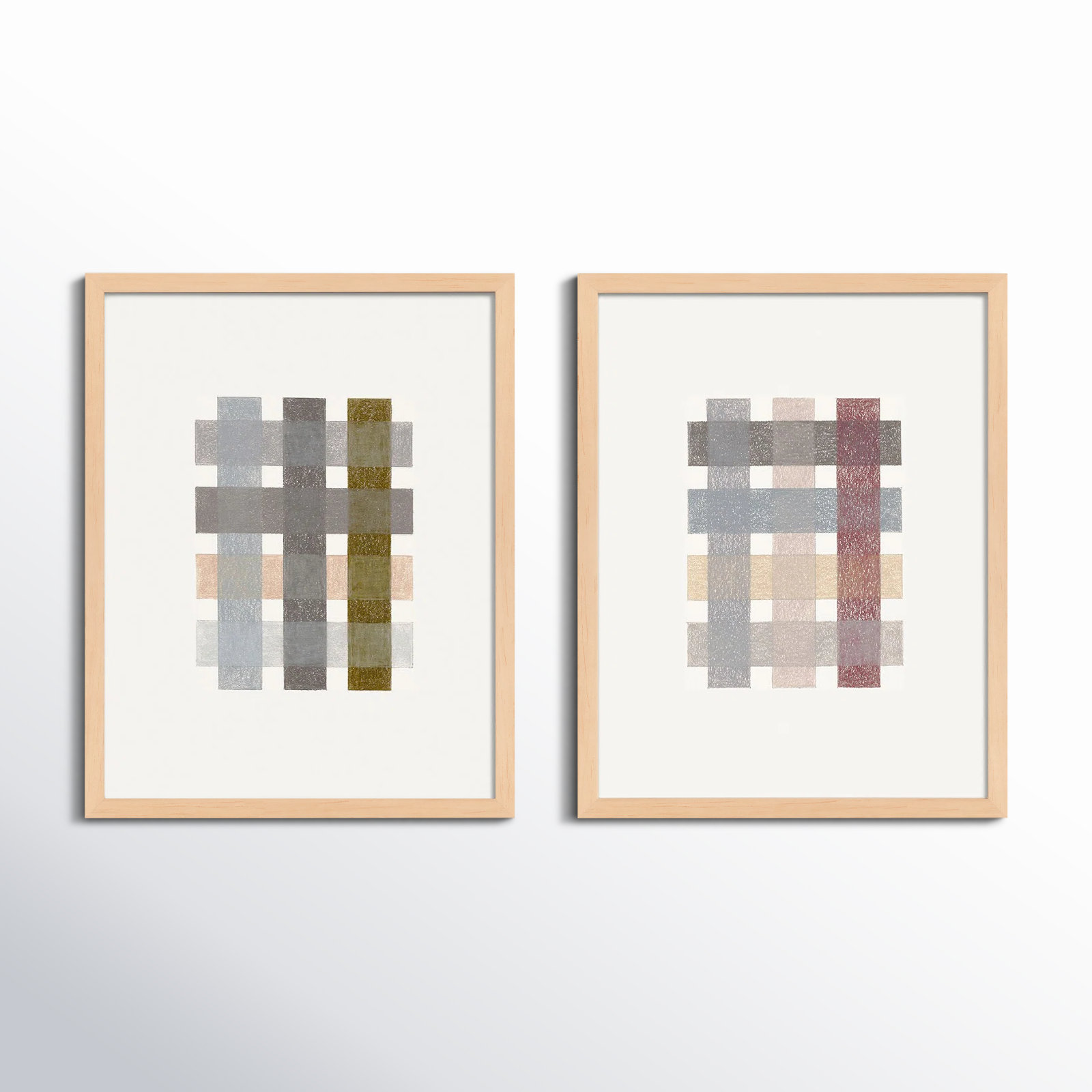 Lancel "Gridlock Vertical" Print by Beth James, Maple Framed, 38'' H X 60'' W X 1.25'' D