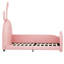 Lit plateforme tapissier simple avec tête de lit et lit rose durable-1216306832