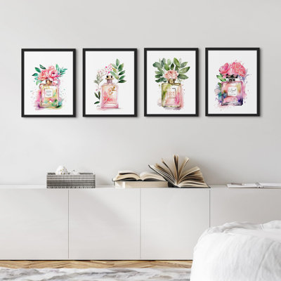" French Perfume Bottles " 4 - Pieces