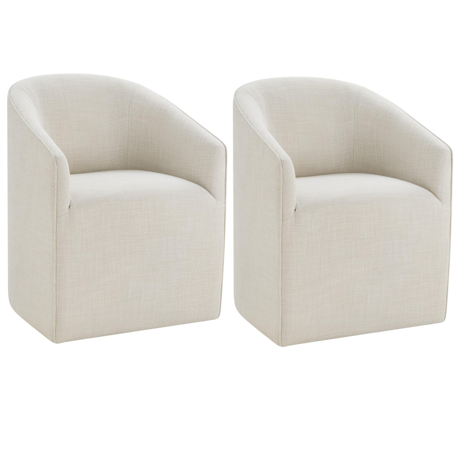 Myers Caster Dining Chair, Effie Linen Performance Linen