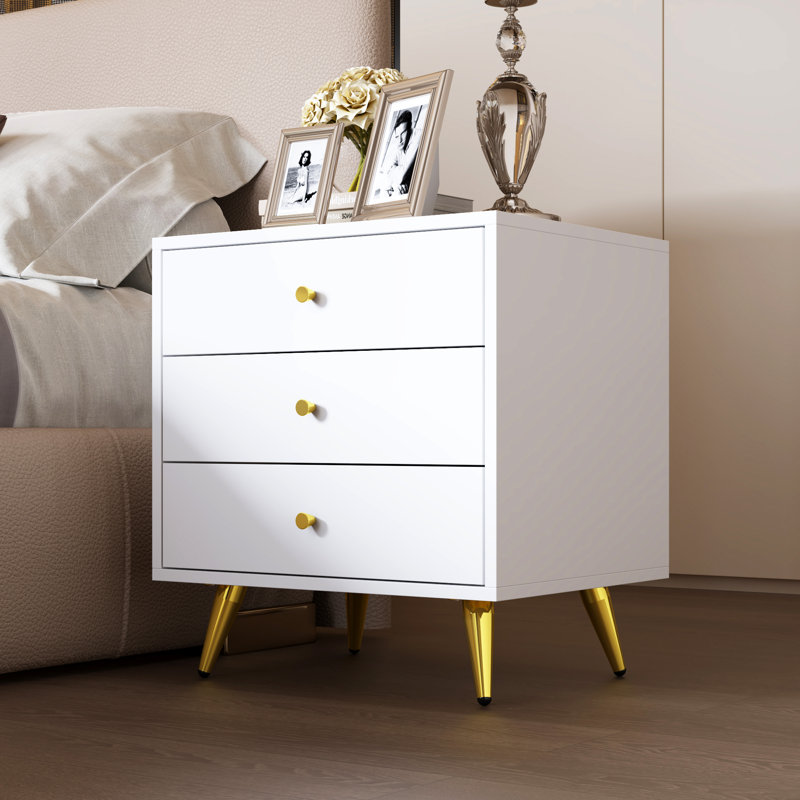 Table de chevet moderne avec finition blanche