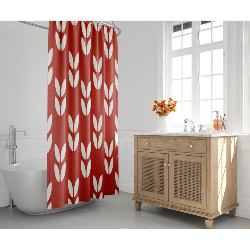 Rideau de douche Lief Mid-Century, Rouge