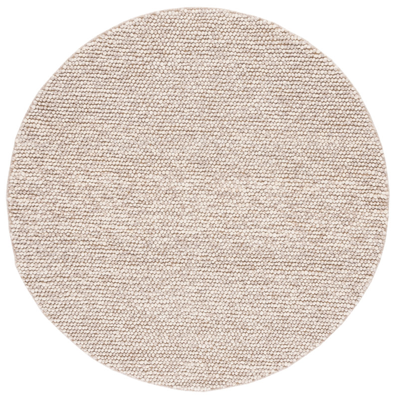 Natura Solid Color Area Rug In Beige, Round 122 cm