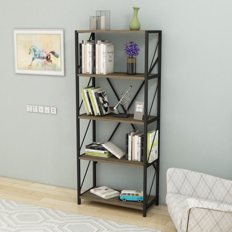 Akamu 150cm H x 64.2cm W Standard Bookcase, Walnut