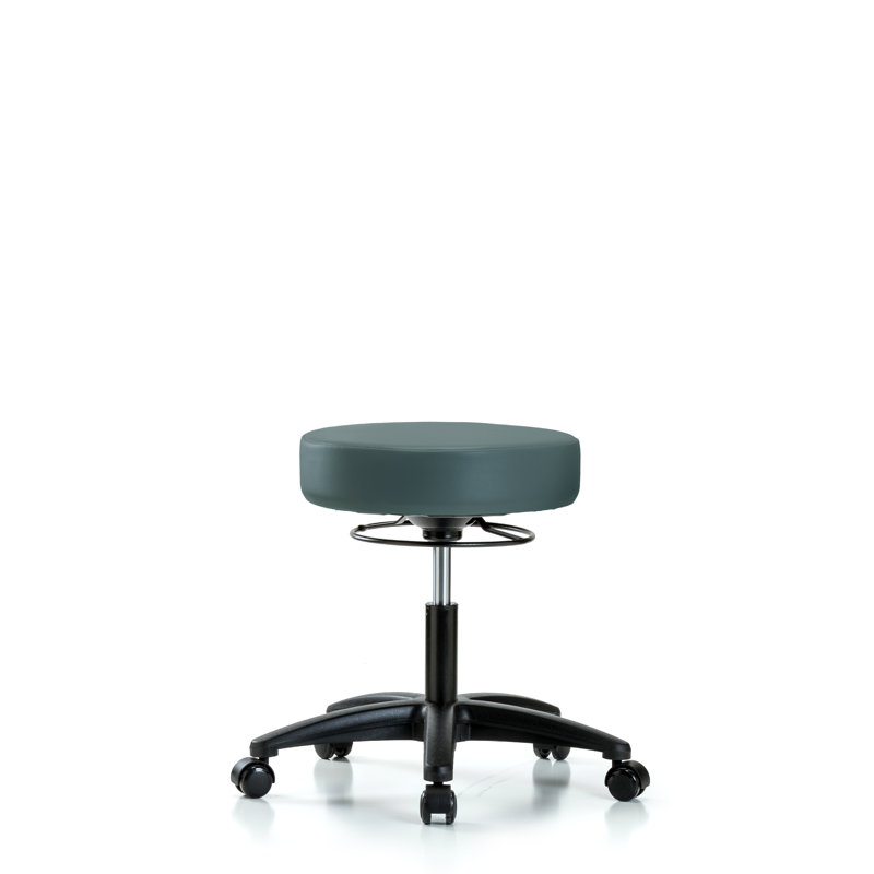 Tabouret de laboratoire réglable en hauteur Anissa, Roulettes, Bleu colonial