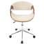 Chaise de bureau en noyer et crème