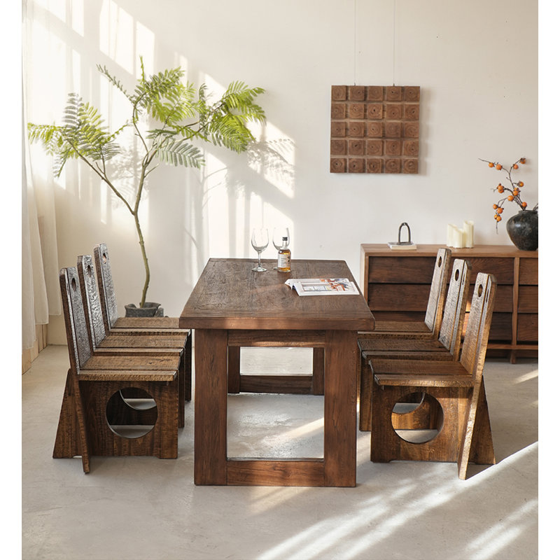 Table de salle à manger Wabi-Sabi, H 29,53 po x L 70,87 po x l 31,5 po