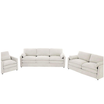 Ensemble de canapé confortable en tissu, grand canapé double Comfort Cloud, canapé moelleux, beige