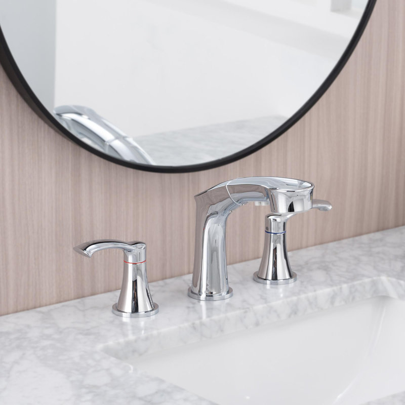 Robinet de lavabo de salle de bain à deux poignées, Chrome