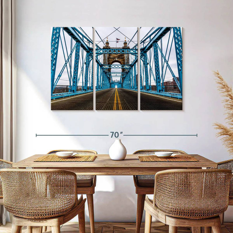 Blue Cincinnati Bridge, 36" H x 57" W