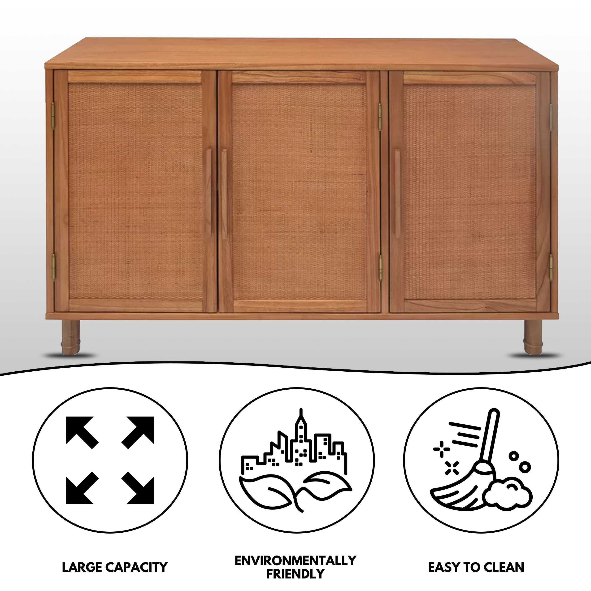 Hopper Studio Delancey 3 Door Rattan Sideboard & Reviews Wayfair Canada