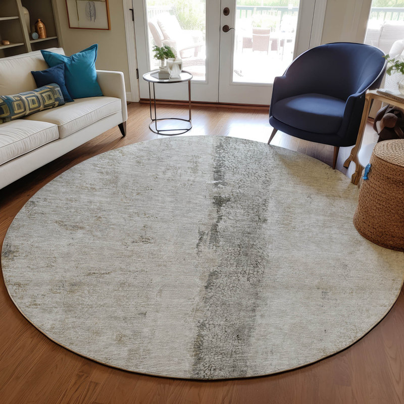 Alfonzo Abstract Indoor / Outdoor Rug, Round 8'