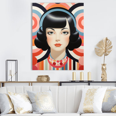 Midcenty Woman Div Portrait - Pop Art, art mural