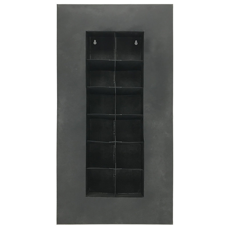 Pot de fleurs mural en acier Willamette, Zinc noir, H 28,5 po x l 17,56 po x P 3,63 po