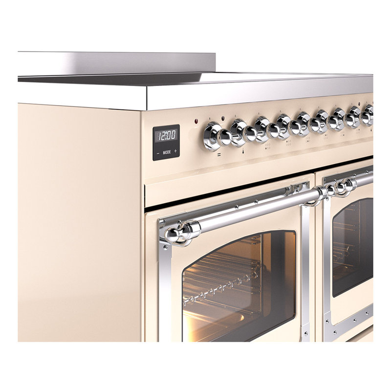 ILVE Nostalgie II Noblesse 40 in Induction Range, Antique White/Chrome