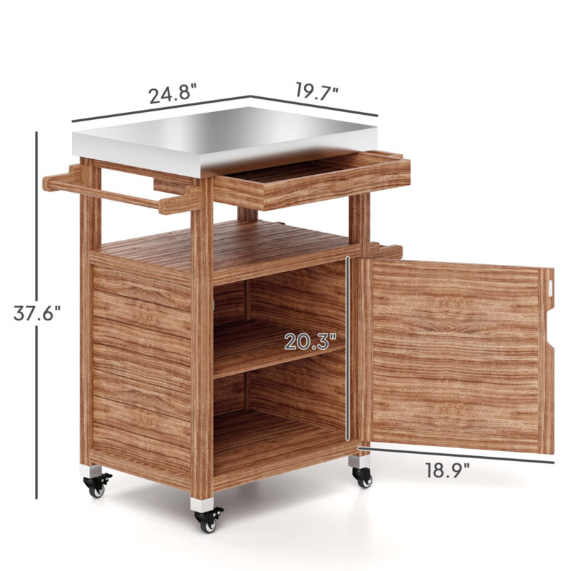 Îlot de cuisine extérieur en bois massif