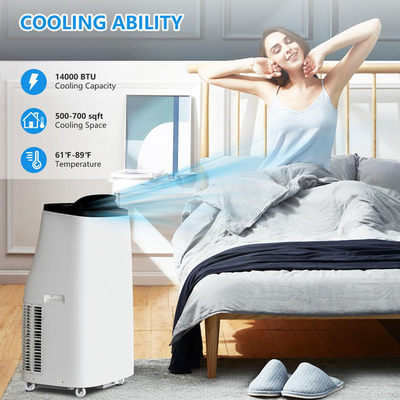 Climatiseurs portatifs 14 000BTU pour chambre à coucher, garage, camping, appartement