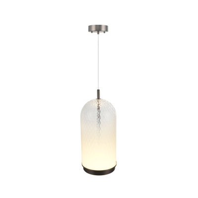 Nebulosa Pendant - Graphite - Clear to Diamond White Glass