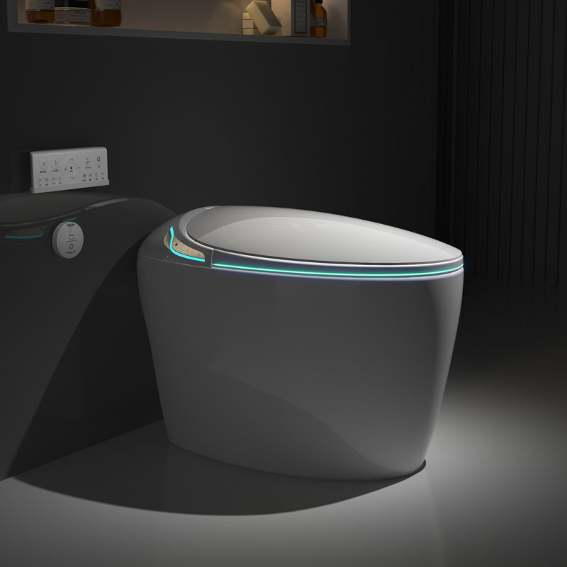 Bidet Included Smart Toilet, Auto Open/Close, Foot Sensor Operated, Siphonic Flushing, Led Display, Bathroom Essential Embedded Open/Close Seat, Sensor, 1.28 Warm Air Dryer, Upgrade