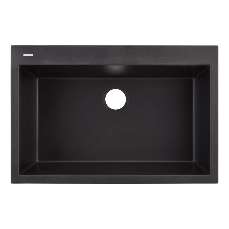 Algren 33" L Undermount Kitchen Sink, Midnight Black