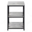 Table d'appoint, table d'appoint, table de bout, table de chevet, lampe, salon et chambre à coucher, stratifié gris, métal noir-1353884294