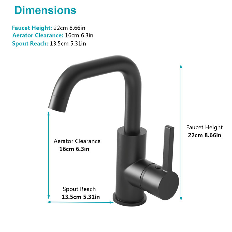 Single-handle Bathroom Faucet, Black