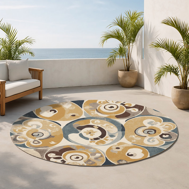 Tapis intérieur et extérieur Jazzy Vibe, Rond 5 pi