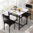 3-Piece Square Dining Table Set, Retro Farmhouse Style Small Kitchen Table And Chairs Set With MDF Table Top And Metal Frame, Space-Saving Bar Table Set For 2 With Wine Rack, For Small Space, Dining Room, Apartment-1363896036