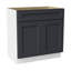 Armoire de salle de bain en bois massif prêt à assembler avec comptoir Shaker - comptoir non inclus-126347195