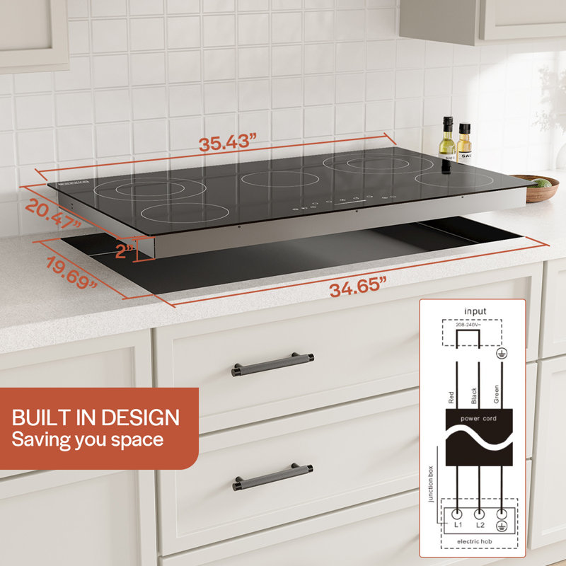 Empava 36" Black Ceramic Induction 5 Burner Cooktop