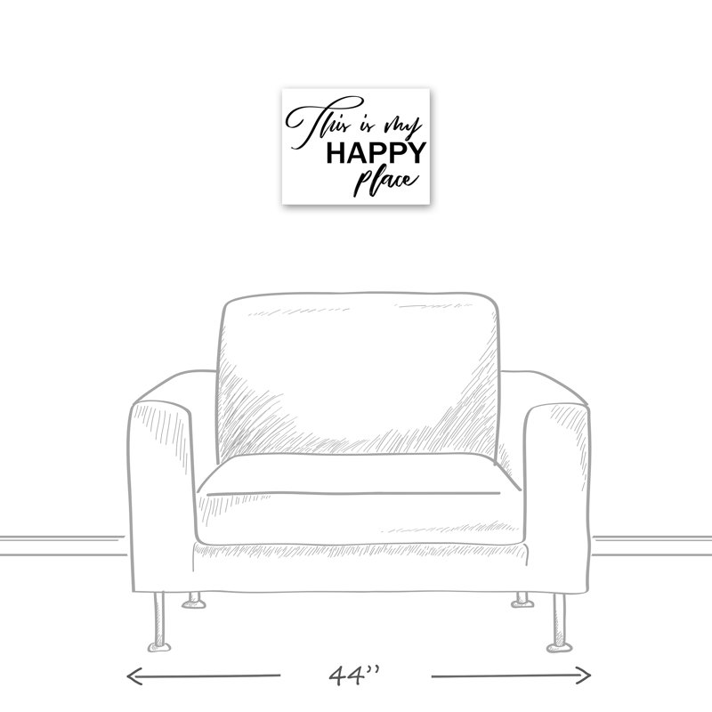 «This Is My Happy Place», reproduction d'art textuel, Toile tendue, H 11 po x l 14 po x P 1,25 po