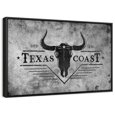 Texas Coast Typography Canvas Print