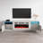 Delaine 78.7" Modern TV Stand with Electric Fireplace, High Gloss Finish, Media Storage-298680275