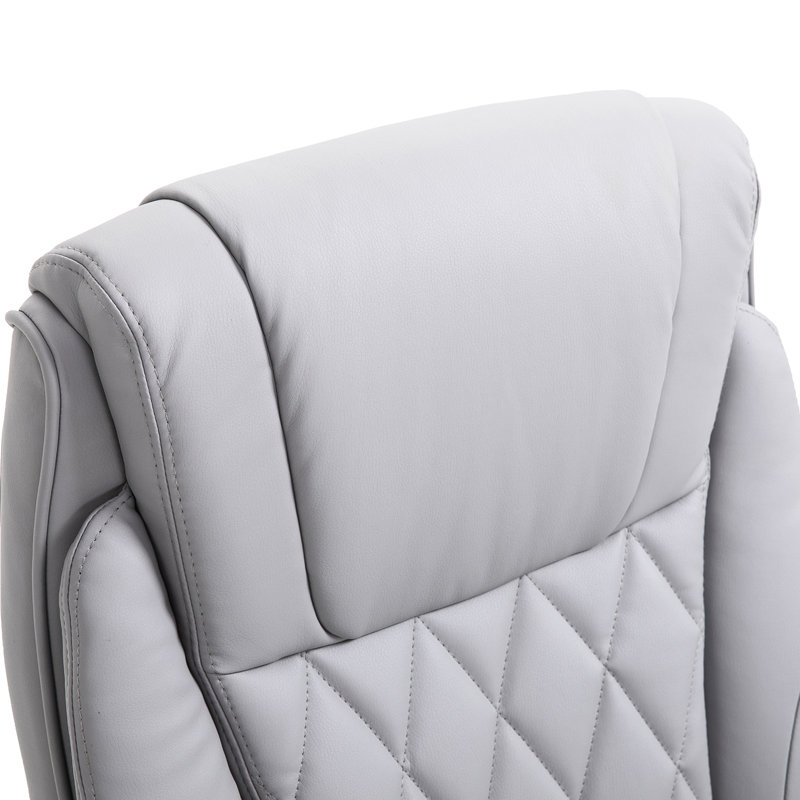 Chaise de bureau pivotante en similicuir avec accoudoirs rabattables